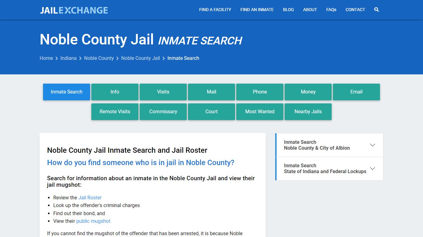 Inmate Search: Roster & Mugshots - Noble County Jail, IN